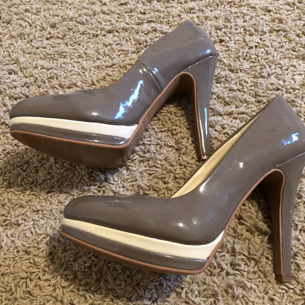 Cream and Grey high heel shoes